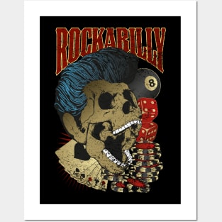 Rockabilly Skull Posters and Art